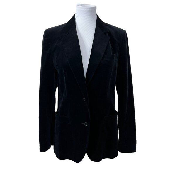 Mantessa Black Velvet Blazer Women’s M Medium Made in Japan Tailored Jacket - Picture 2 of 6
